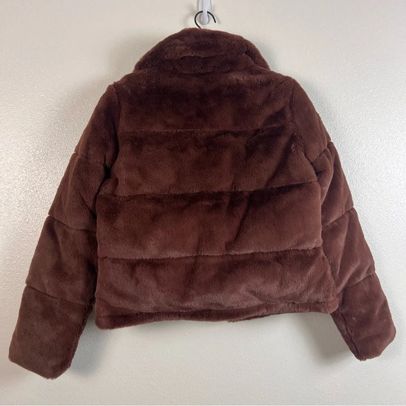 Abercrombie & Fitch Brown Faux Fur Mini Puffer - Picture 11 of 11